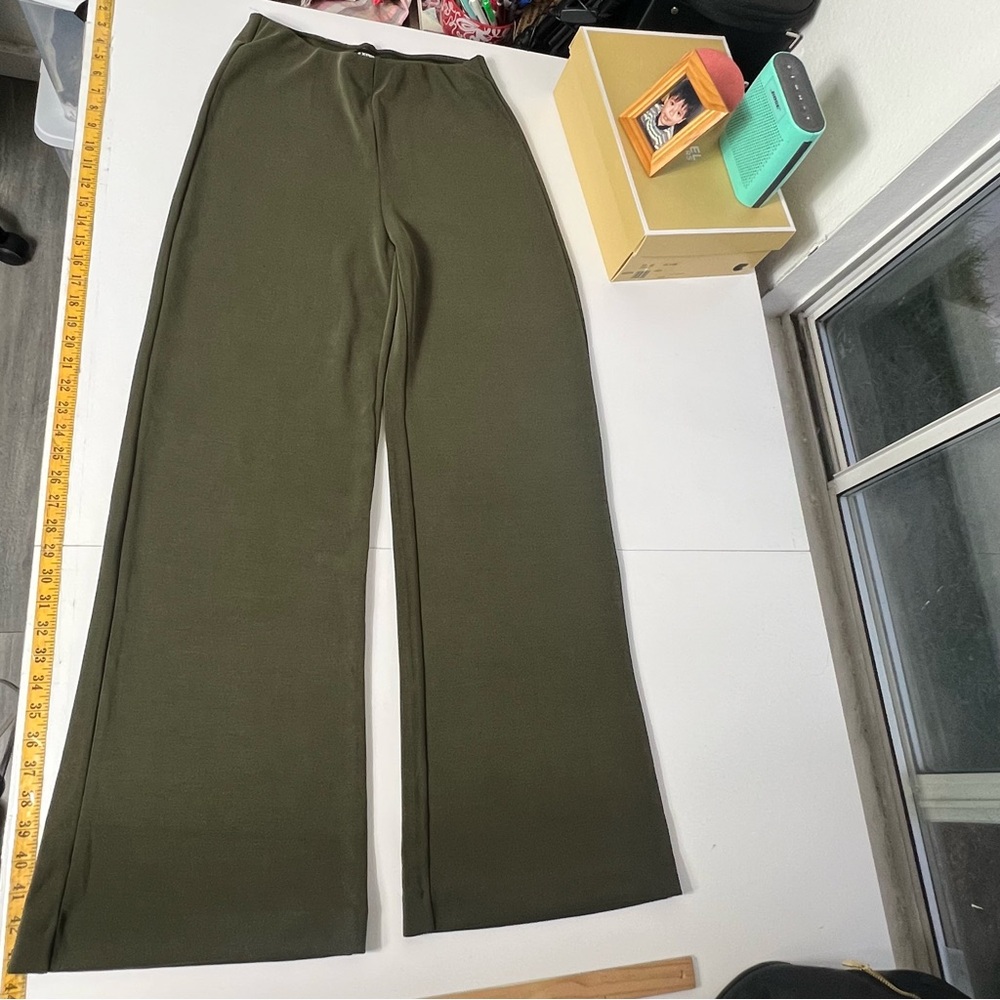 Express Olive Wide-Leg Pull-On Suede Women's Pants Size S NWT